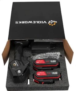 Violeworks® Accu Kettingzaag - Snoeizaag - Mini Kettingzaag - Handkettingzaag - Ook Voor Makita - Elektrische Kettingzaag - Elektrische Snoeischaar - Op Batterij - 2900 MAh - 1080W - 88V -Tuin En Buiten 1000x1200 1