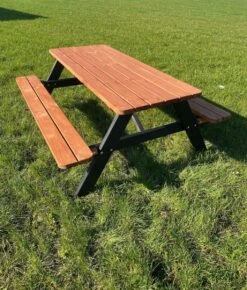 Goedkopepicknicktafels.nl | Zwart Bruine XL Picknicktafel Bruno | Tuintafel 6 Persoons | Bruin Zwart Gespoten Gedroogd Grenen Hout! -Tuin En Buiten 1021x1200 1