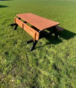 Goedkopepicknicktafels.nl | Zwart Bruine XL Picknicktafel Bruno | Tuintafel 6 Persoons | Bruin Zwart Gespoten Gedroogd Grenen Hout! -Tuin En Buiten 1036x1200 2