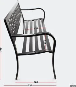 Tuinbank - Marijke -Tuinbankje - Tuinbank Metaal - Tuinbank Hout - Weersbestendig - 126 X 53 X 77 Cm -Tuin En Buiten 1045x1200 2