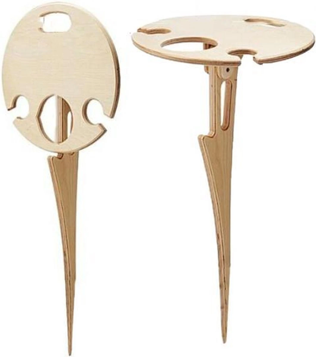 Merkloos Opvouwbare Wijntafel - Picknicktafel - Wijn Bijzettafel - Mannen Gadget - Vrouwen Cadeautjes - Moederdag Cadeautje - Bijzettafel Rond - Hout 3 Merkloos Opvouwbare Wijntafel - Picknicktafel - Wijn Bijzettafel - Mannen Gadget - Vrouwen Cadeautjes - Moederdag Cadeautje - Bijzettafel Rond - Hout - Afbeelding 3