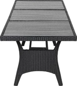 Casaria Polyrattan Tuintafel - WPC Tafelblad 190x90x74 Cm – Zwart -Tuin En Buiten 1074x1200 2