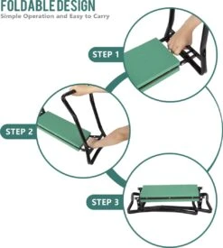 Uten - Kniebankje Tuin - Knie Steun - Tuinkruk Inklapbaar - Kniesteun Tuinieren - Kniekussen - Tot 150 Kg - Groen -Tuin En Buiten 1078x1200