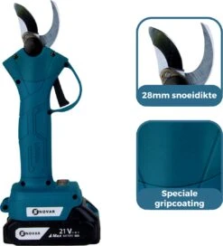 NovarGarden® Elektrische Snoeischaar NG1 - 2x Accu - Elektrisch - Takkenschaar - Op Batterij - 28mm -Tuin En Buiten 1089x1200