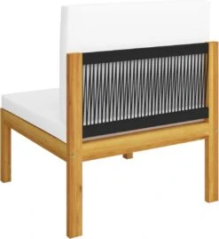 Decoways - 5-delige Loungeset Met Kussens Massief Acaciahout Crèmekleurig -Tuin En Buiten 1103x1200