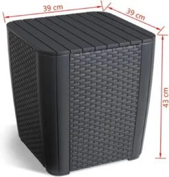 ALLIBERT Keter Luzon Opbergtafel - 39x39x43cm - Donkergrijs -Tuin En Buiten 1144x1200 2