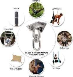 Ophangsysteem - Plafondhaak RVS - Ophanghaak TRX - Hangstoel Buiten - Hangstoel Binnen – Schommelstoel - Schommel - Bokszakken - RVS - 300kg 11 Ophangsysteem - Plafondhaak RVS - Ophanghaak TRX - Hangstoel Buiten - Hangstoel Binnen – Schommelstoel - Schommel - Bokszakken - RVS - 300kg -Tuin En Buiten 1146x1200 4
