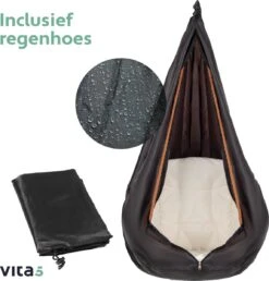 Vita5 Macramé Hangstoel - Voor Binnen En Buiten - Zonder Standaard - Incl. Kussen, Boekenvak En Beschermhoes - Tot 150kg - Bruin/Beige 19 Vita5 Macramé Hangstoel - Voor Binnen En Buiten - Zonder Standaard - Incl. Kussen, Boekenvak En Beschermhoes - Tot 150kg - Bruin/Beige -Tuin En Buiten 1147x1200 2