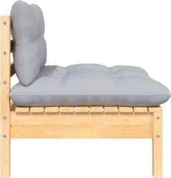 VidaXL 3-delige Loungeset Met Grijze Kussens Massief Grenenhout -Tuin En Buiten 1150x1200 3