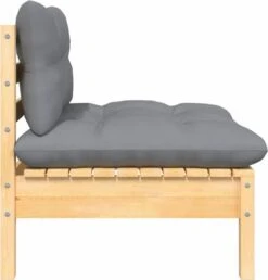 VidaXL 3-delige Loungeset Met Grijze Kussens Massief Grenenhout -Tuin En Buiten 1150x1200 4