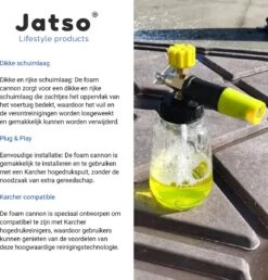 Jatso® Foam Cannon - Snow Foam - Foam Gun - Schuimlans - Foam Gun Auto - Foam Lance - Schuimsproeier - Snow Foam Cannon - Past Op Karcher K1 T/m K7 - Messing - Afneembaar Pistool -Tuin En Buiten 1151x1200 2