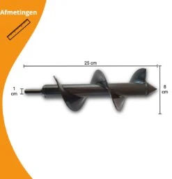 Grondboor Voor Boormachine - 8x25 Cm - Zwart -Tuin En Buiten 1154x1200