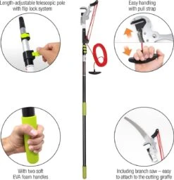 Iceberk Snoeischaar + Snoeizaag (1,45 - 3,70 M) - Telescopische Snoeischaar Voor Het Snoeien Van Bomen En Dichte Struiken Zonder Ladder -Tuin En Buiten 1157x1200 1