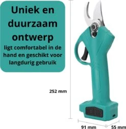 Merkloos Elektrische Snoeischaar - Professioneel - Accu Snoeischaar - 2 Accu's - Tuinieren - Tuinschaar - 30mm -Tuin En Buiten 1165x1200 2