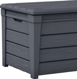 Keter Brightwood Opbergbox - 455L - 145x69,7x60,3 Cm - Grafiet -Tuin En Buiten 1172x1200