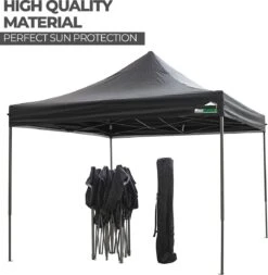 MaxxGarden Easy-up Partytent - 3x3m - Standaard - Waterdicht - Opvouwbaar - Inclusief Draagtas - Zwart 8 MaxxGarden Easy-up Partytent - 3x3m - Standaard - Waterdicht - Opvouwbaar - Inclusief Draagtas - Zwart -Tuin En Buiten 1173x1200