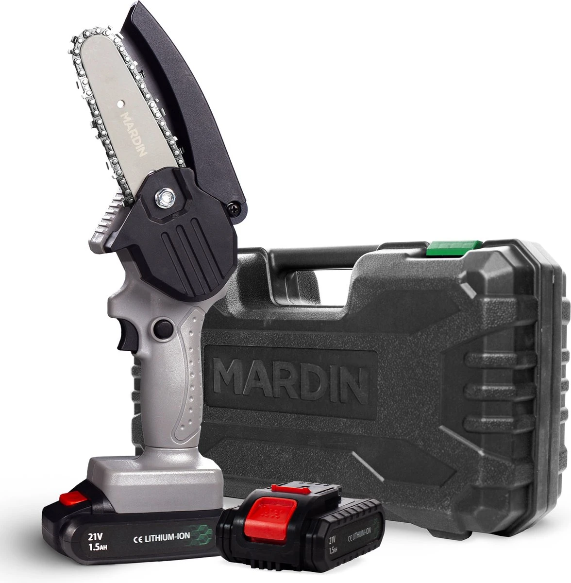 Mardin Mini Kettingzaag - Snoeizaag - Kettingzaag - Kettingzaag Electrisch Met 2 Accu - Inclusief Koffer - 1 Extra Accu - Grijs 1 Mardin Mini Kettingzaag - Snoeizaag - Kettingzaag - Kettingzaag Electrisch Met 2 Accu - Inclusief Koffer - 1 Extra Accu - Grijs