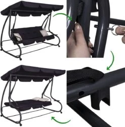 Springos Schommelbank | Linda-Schommel | 3-zits | Waterafstotend | Inclusief 2 Kussens | Verstelbare Luifel | 162 X 200 X 120 Cm | Zwart 25 Springos Schommelbank | Linda-Schommel | 3-zits | Waterafstotend | Inclusief 2 Kussens | Verstelbare Luifel | 162 X 200 X 120 Cm | Zwart -Tuin En Buiten 1186x1200 3