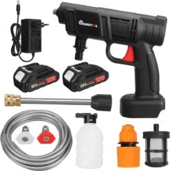 Merkloos Elektrische Accu-Hogedrukreiniger - 1.2mpa - Multifunctioneel Mondstuk - Draagbaar Oplaadbaar Snoerloos - Reinigingsspuitpistool - Met Rijke Accessoires - Voor Auto, Tuin, Terras, Raam - Zwart -Tuin En Buiten 1189x1200 3
