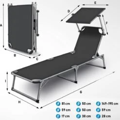 Sens Design Zonnebed - Ligbed Inklapbaar Met Zonneklep - Grijs -Tuin En Buiten 1191x1200 4