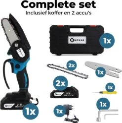 NovarGarden® Mini Kettingzaag NG1 - Met 2x Accu - Takkenzaag - Snoeizaag - Electrisch - Handzaag - Boomzaag - 21V -Tuin En Buiten 1193x1200 2