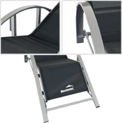 MaxxGarden Ligbed Set - 2 Stuks Zwart - Met Tafel - Sun Loungers - Loungebed -Tuin En Buiten 1195x1200 2
