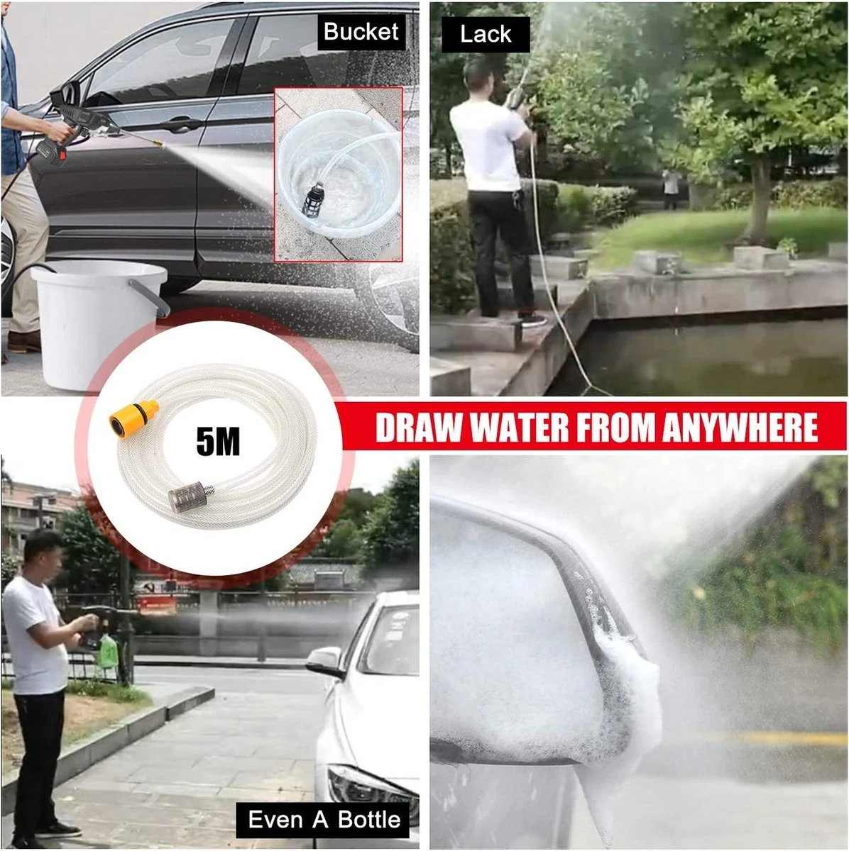 BOTC Universal Hogedrukreiniger - Draagbaar - Auto Wasmachine - Hogedrukreiniger 4 BOTC Universal Hogedrukreiniger - Draagbaar - Auto Wasmachine - Hogedrukreiniger - Afbeelding 4