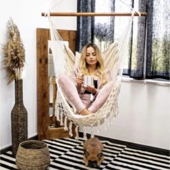 Springos Hangstoel | Binnen & Buiten | Met 2 Kussens | Boekenvak | Ook Voor Kinderen | Belastbaar Tot 150 Kg | Wit 8 Springos Hangstoel | Binnen & Buiten | Met 2 Kussens | Boekenvak | Ook Voor Kinderen | Belastbaar Tot 150 Kg | Wit -Tuin En Buiten 1198x1200