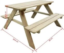 MaxxGarden Kinder Picknicktafel - 90x79x50cm - Hout -Tuin En Buiten 1200x1004 4