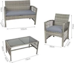 Merkloos Tuin Loungeset Grijs / Bruin - Lounge Set Tuin - Relax Bank - Lounge Bank Tuin - Tuinbank - Loungebank - Tuinset/ Loungebank - Tuinset - Tuinstoel - Loungeset - Rattan Tuinmeubilair - Poly Rotan Tuinmeubelen - Grijs / Bruin -Tuin En Buiten 1200x1018 1