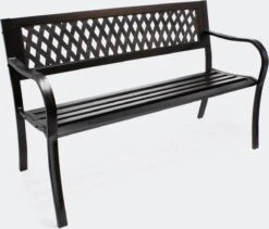 Tuinbank - Marijke -Tuinbankje - Tuinbank Metaal - Tuinbank Hout - Weersbestendig - 126 X 53 X 77 Cm