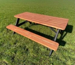 Goedkopepicknicktafels.nl | Zwart Bruine XL Picknicktafel Bruno | Tuintafel 6 Persoons | Bruin Zwart Gespoten Gedroogd Grenen Hout! -Tuin En Buiten 1200x1035 2