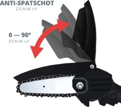 Zenway - Mini Kettingzaag - Snoeizaag - Kettingzaag - Kettingzaag Elektrisch Met 1 Accu- Inclusief Koffer - 1 Extra Accu - Zwart -Tuin En Buiten 1200x1064 4