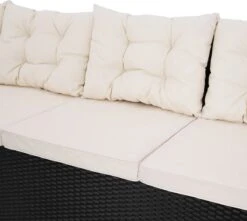 Casaria Polyrattan Tuinset - 15 Delig Voor 6 Personen – Crème Zwart -Tuin En Buiten 1200x1072