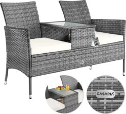 Casaria Polyrattan Tuinbank - Incl. Tafel & Kussens 7 Cm - Grijs 17 Casaria Polyrattan Tuinbank - Incl. Tafel & Kussens 7 Cm - Grijs -Tuin En Buiten 1200x1084 2