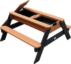 AXI Nick Zand & Water Picknicktafel In Antraciet/Bruin - Parasol Blauw/Wit - Picknick Tafel Voor Kinderen Van Hout -Tuin En Buiten 1200x1087 1