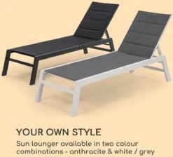 Blumfeldt Renazzo Lounge Ligstoel - Ligbed Voor De Tuin - Aluminium Tuinstoel - 6 Standen - Waterafstotend - Bekleding Van 70 % Pvc En 30 % Polyetheen - Zwart -Tuin En Buiten 1200x1089 2