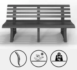 Casaria Tuinbank Orchidea – Kunststof/240kg Belastbaar – Antraciet -Tuin En Buiten 1200x1089 3