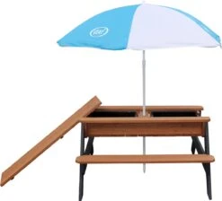 AXI Nick Zand & Water Picknicktafel In Antraciet/Bruin - Parasol Blauw/Wit - Picknick Tafel Voor Kinderen Van Hout -Tuin En Buiten 1200x1089 5