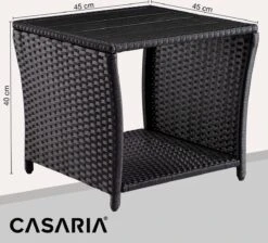 Casaria Polyrattan Bijzettafel - WPC Tafelblad 45x45x40cm – Zwart 16 Casaria Polyrattan Bijzettafel - WPC Tafelblad 45x45x40cm – Zwart -Tuin En Buiten 1200x1090