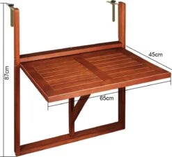 Merkloos Casaria Balkontafel - FSC®-Gecertificeerd Acaciahout – Hangend – Bruin -Tuin En Buiten 1200x1091 2