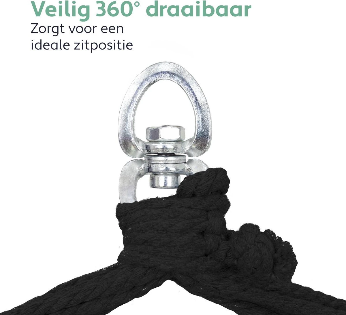 Vita5 XXL Hangstoel | Binnen&Buiten Hangnest | Incl. 2 Kussens En Boekenvak | Volwassenen&Kinderen | Hangmatstoel Tot 225kg | Grijs 9 Vita5 XXL Hangstoel | Binnen&Buiten Hangnest | Incl. 2 Kussens En Boekenvak | Volwassenen&Kinderen | Hangmatstoel Tot 225kg | Grijs - Afbeelding 9