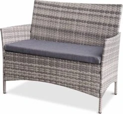 Alice's Garden Loungeset Moltès - 4 Plaatsen - Wicker - Kleine Set - Tinten Grijs/grijs -Tuin En Buiten 1200x1113