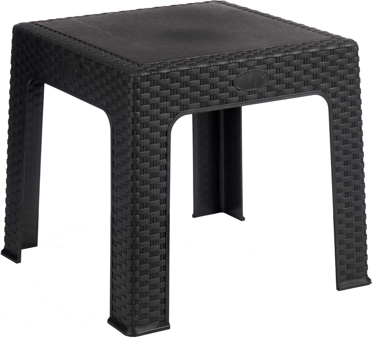 Rotan Bijzettafeltje/plantenverhoger Antraciet Grijs 47 X 47 X 42 Cm Voor Binnen/buiten 1 Rotan Bijzettafeltje/plantenverhoger Antraciet Grijs 47 X 47 X 42 Cm Voor Binnen/buiten