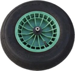 FORT 2PLy Kruiwagenwiel 400x100mm, Kunststof Velg, Kleur Groen, Luchtband -Tuin En Buiten 1200x1138 1