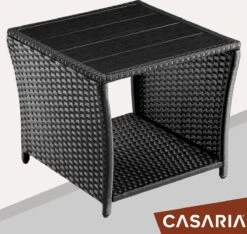 Casaria Polyrattan Bijzettafel - WPC Tafelblad 45x45x40cm – Zwart 11 Casaria Polyrattan Bijzettafel - WPC Tafelblad 45x45x40cm – Zwart -Tuin En Buiten 1200x1138 5