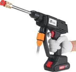 Merkloos Elektrische Accu-Hogedrukreiniger - 20Bar - Multifunctioneel Mondstuk - Draagbaar Oplaadbaar Snoerloos - Reinigingsspuitpistool - Met Rijke Accessoires - Voor Makita 18V-batterij - Voor Auto, Tuin, Terras, Raam (Zwart) -Tuin En Buiten 1200x1140 2