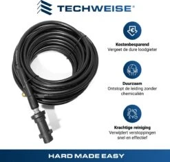 Techweise - Rioolslang Voor Kärcher K2 T/m K7 - 10M - Met Vier Achterwaartse Hogedruksproeiers -Tuin En Buiten 1200x1144 2