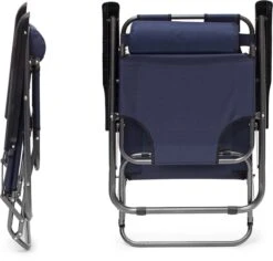 Relaxdays Ligstoel Inklapbaar - Ligbed Met Hoofdsteun - Strandstoel Verstelbaar - Camping - Donkerblauwe -Tuin En Buiten 1200x1148 4