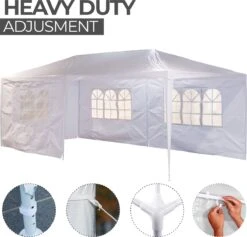 MaxxGarden Partytent - Paviljoen - 300 X 600 X 250 Cm - Met Zijwanden - Waterdicht Pro - 32mm Buizen – Wit -Tuin En Buiten 1200x1153
